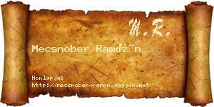 Mecsnober Ramón névjegykártya